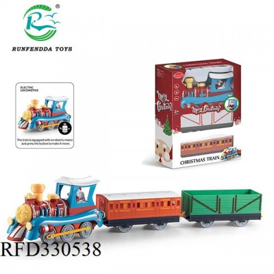 Wholesale kids electric universal with light music christmas train toy