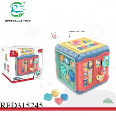 Beautiful learners activity cube with puzzle game music six sided drum