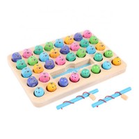 36pcs educational toys wooden ABC magnetic alphabet letters and numbers fishing game board for kids